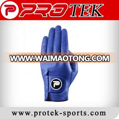 Blue fashion cabretta leather golf glove / Comfortable Golf Gloves Manufacturer